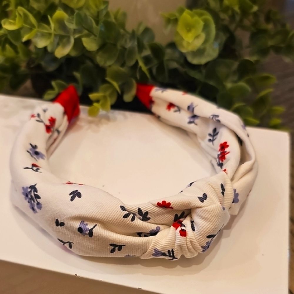 Floral Knot Headband Red White And Blue NWOT